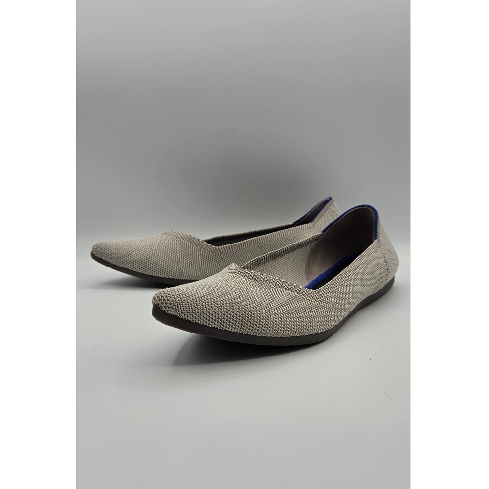 Rothy's The Point Women's Flats Size 7.5 Flax Birdseye Beige Knit Washable